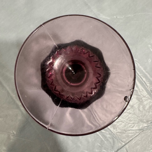Vintage Amethyst Purple Pressed Glass Goblet | Cottagecore Decor - Picture 5 of 5